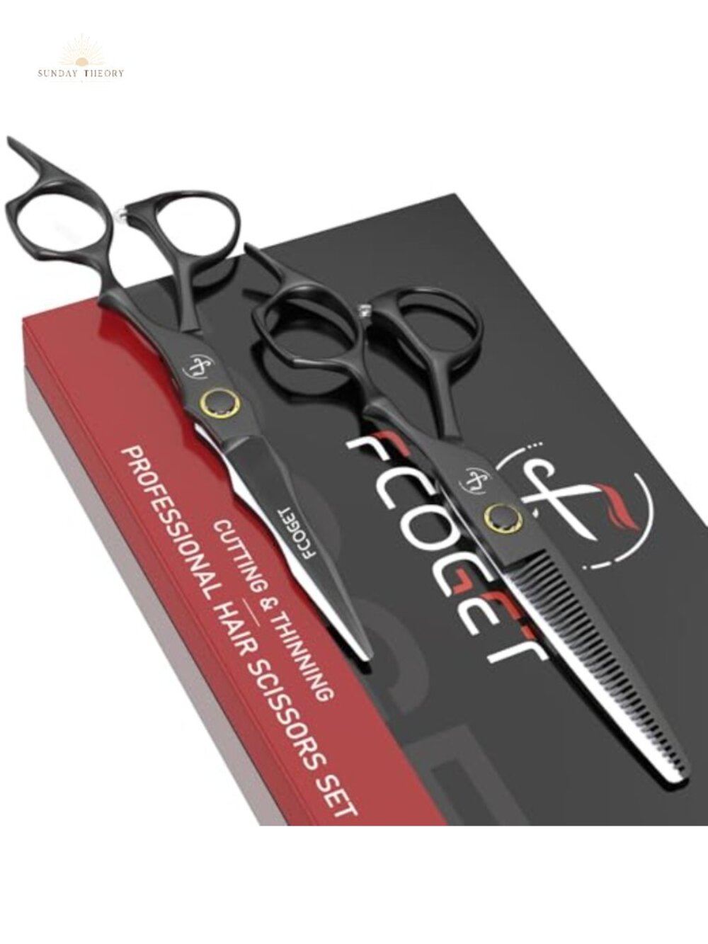 Professional Hair Cutting Scissors Kit, Thinning Shears, 440C Stainless Steel,